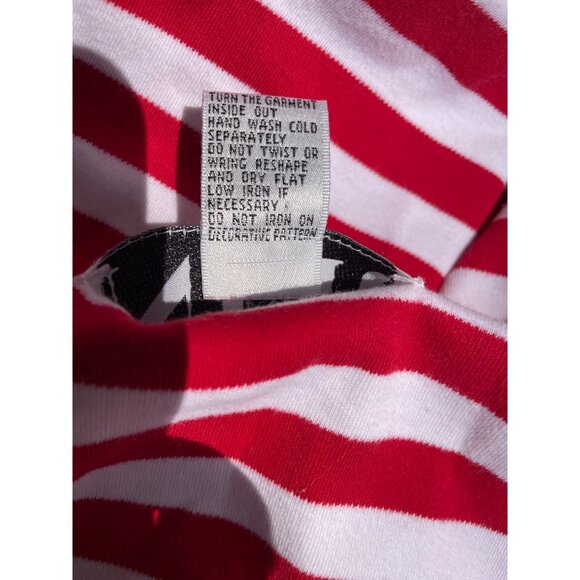 Vintage NUR Red & White Striped Cotton Top With Nautical Appliqué - Picture 6 of 7